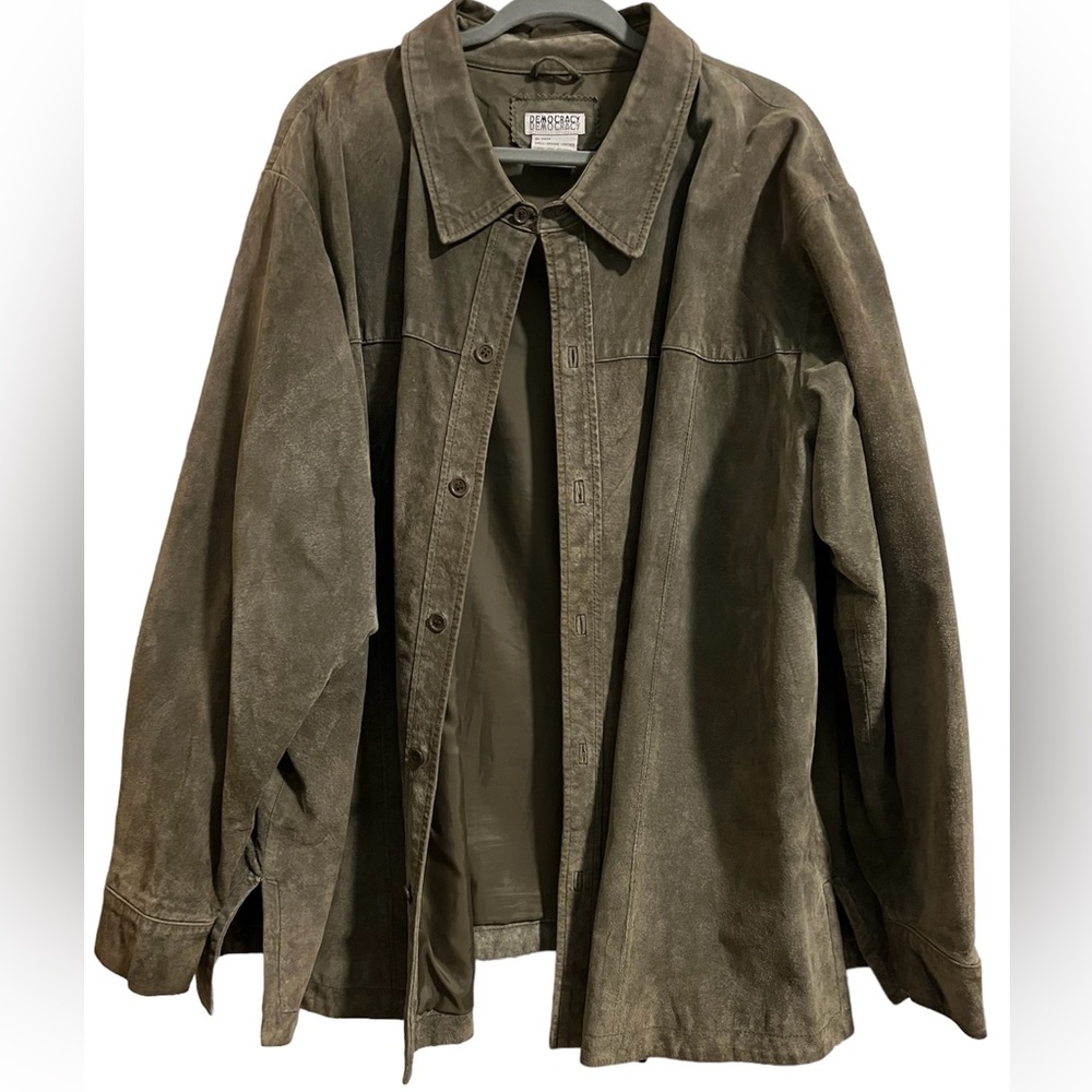 DEMOCRACY - Leather Shacket Sz 3X